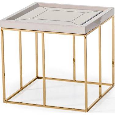 Carmela Side Table In Shimmer Ivory