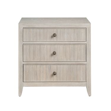 Carmen Three Drawer Nightstand In White Oak