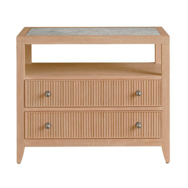 Carmen Two Drawer Nightstand In Skylark