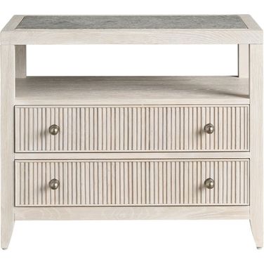 Carmen Two Drawer Nightstand In White Oak