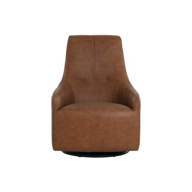 Carmine Swivel Lounge Chair In Cognac