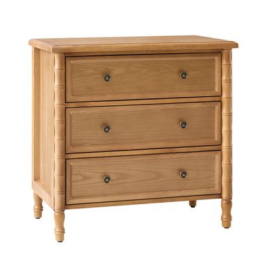 Carol 3-Drawer Nightstand In Oak