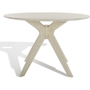 Carolee 46 Inch Round Dining Table In White Wash