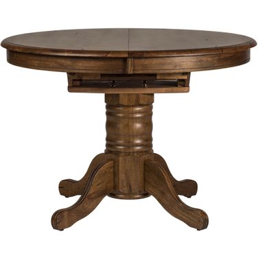 Carolina Crossing Pedestal Table In Antique Honey