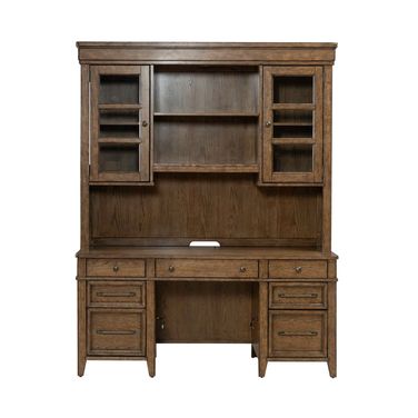 Carolina Park Credenza and Hutch In Amber Brown