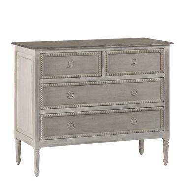 Caroline Chest In Antique White and Feather Grey