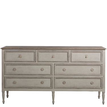Caroline Large Chest In Antique White and Feather Grey