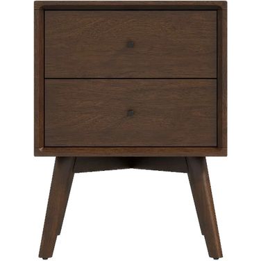 Caroline Mid Century Modern Single Drawer Walnut Night Stand