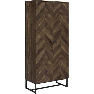 Carolyn 2-door Accent Cabinet Rustic Oak and Gunmetal