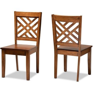 Caron Modern and Contemporary Transitional Walnut Brown Finished Wood 2-Piece Dining Chair Set