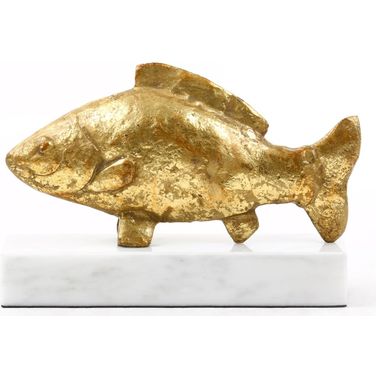 Carp Fish Statue In Gold Leaf