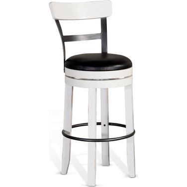 Carriage House Industrial Swivel Barstool Set of 2 In European Cottage