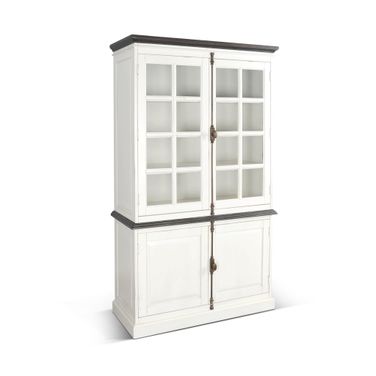 Carriage House Buffet Hutch Cabinet In White