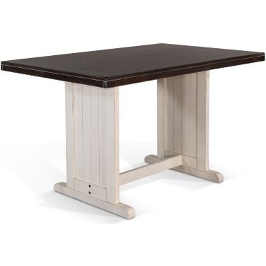 Carriage House Counter Table In Off White And Dark Brown
