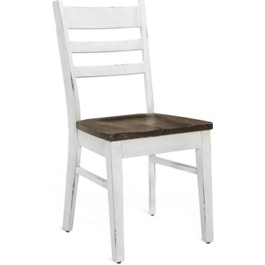 Carriage House Wood Ladderback Dining Chair Set of 2 In European Cottage