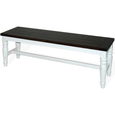 Carriage House Off White and Dark Brown Bench