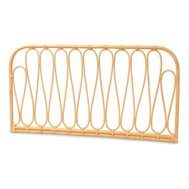 Carrick Rattan Wall Mount Queen Headboard In Natural Brown