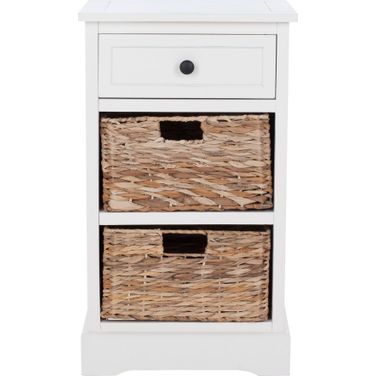 Carrie Distressed Cream Storage Side Table