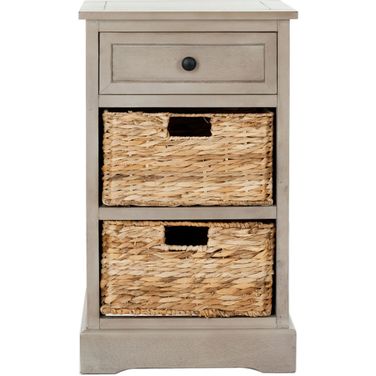 Carrie Vintage Gray Storage Side Table