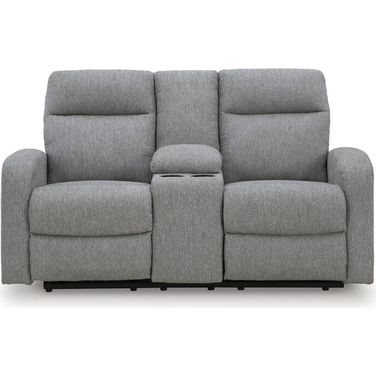 Carrigan Lane Reclining Loveseat with Console In Sterling