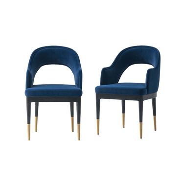 Carrington Dining Armchair Set of 2 In Midnight Blue