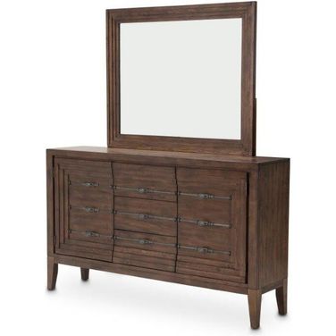 Carrollton Rustic Ranch Sideboard and Mirror