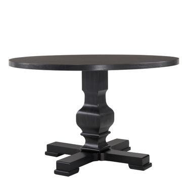 Carson 47 Inch Round Pedestal Table In Black