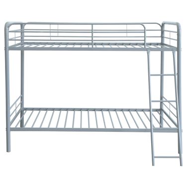 Carson Metal Twin Over Twin Bunk Bed In Glossy Silver