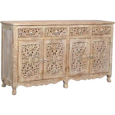 Carter 4 Drawer 4 Door Buffet In White Wash