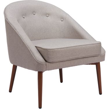 Carter Curved Accent Chair In Gray