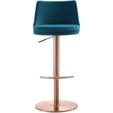 Carter Barstool In Blue Velvet Seat