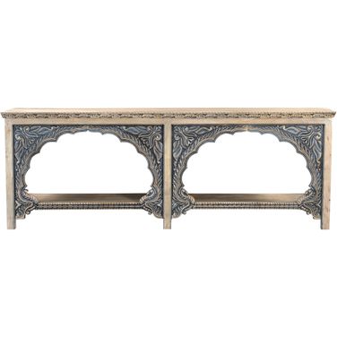 Carter Console Table In Ivory and Blue