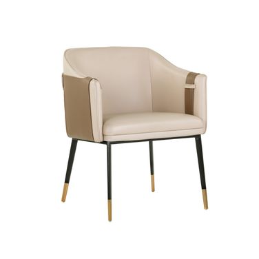 Carter Dining Armchair In Napa Beige and Napa Tan