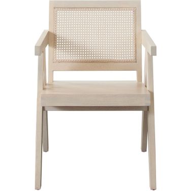 Carter Dining Chair In Solid Wood Frame In Natural Finish With Natural Cane Seat Back