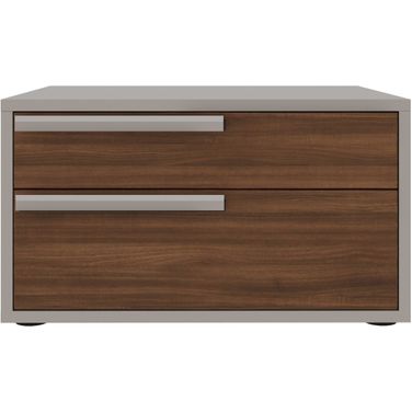 Carter Left Nightstand In Walnut and Taupe Matte