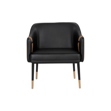 Carter Lounge Chair In Napa Black and Napa Cognac