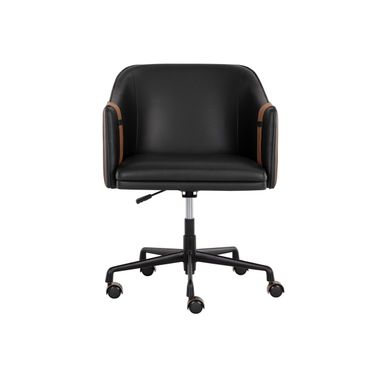 Carter Office Chair In Napa Black and Napa Cognac