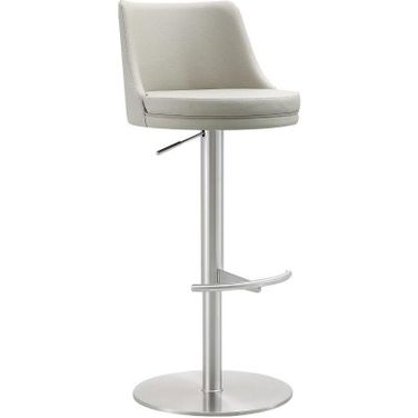 Carter Swivel Adjustable Height Barstool In Light Grey