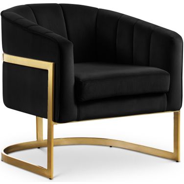 Carter Velvet Accent Chair In Black