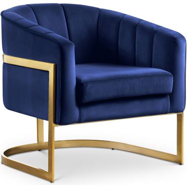 Carter Velvet Accent Chair In Navy
