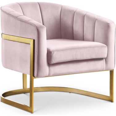Carter Velvet Accent Chair In Pink