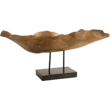 Carved Leaf Sculpture on Stand