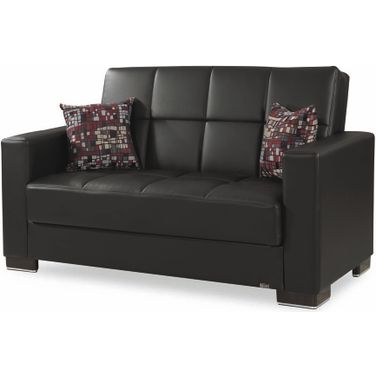 Casamode Armada Black PU Loveseat