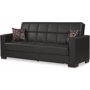 Casamode Armada Black PU Sofa