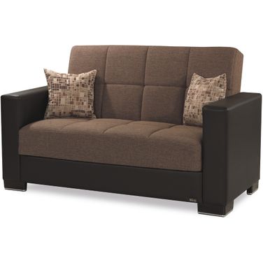 Casamode Armada Brown Tufted Back Loveseat