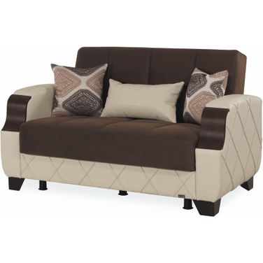 Casamode Molina Dark Brown Cream Loveseat