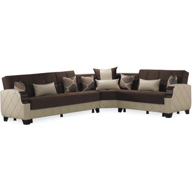 Casamode Molina Dark Brown Cream Sectional