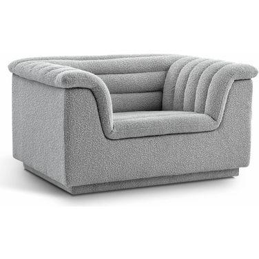 Cascade Boucle Fabric Chair In Grey