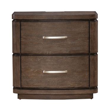 Cascade Falls Nightstand with Charging Station In Espresso