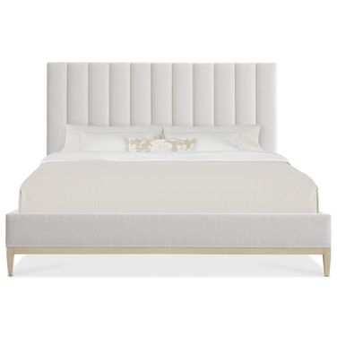 Cascade King Upholstered Bed In White